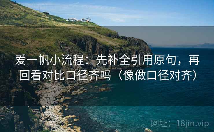 爱一帆小流程：先补全引用原句，再回看对比口径齐吗（像做口径对齐）